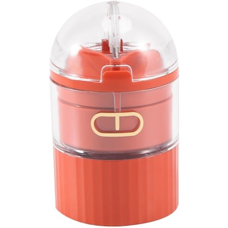 Medicin Pilleæske Pilleknuser Pilleskærer Pillebeholder Bærbar Medicin Dispenser Transparent Æske, Rød