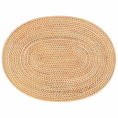 Oval Rattan Bordskåner, Naturlig Håndvævet Rattan, Te Ceremonie Tilbehør, Velegnet Til Spisestue, K