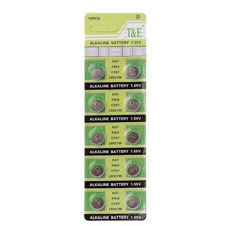 10 st Cell Coin Alkaline Batteri Ag7 1.55v Knappcell LR927 För Klocka [DB]