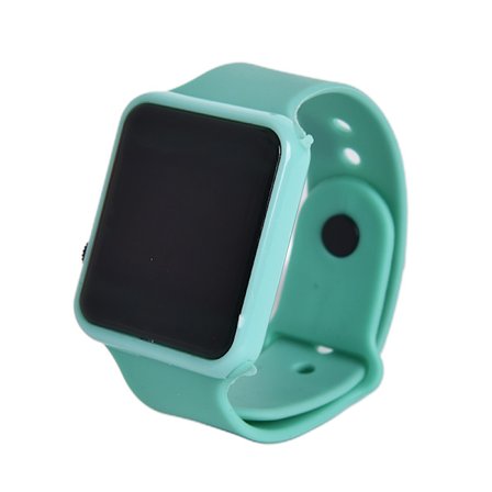 Firkantet Silikon Digital Klokke Rød LED Klokker Metal Armbåndsur