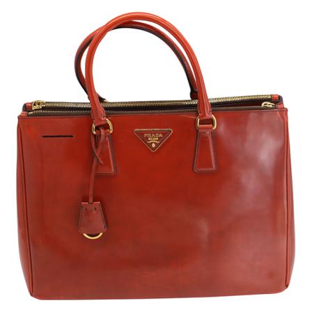 Prada Vintage Pre-owned Galleria Large Tas , Bruin , Dames , Maat: ONE Size Vintage Tassen