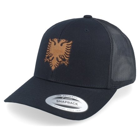 Iconic - Svart trucker Caps - Albanian Eagle Patch Black Trucker @ Hatstore