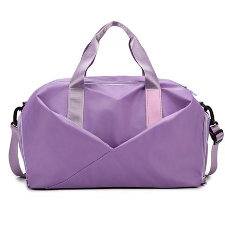 Sports Gymbag med våt- og tørrseparasjonslomme og skoskap (Lilla)