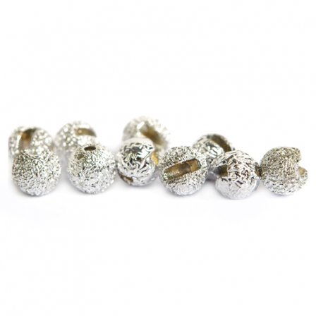 Gritty Slotted Tungsten Beads 4mm - Metallic Silver