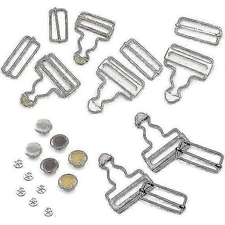 6 Sæt Overallsspænder, Metal Selespænder, 38 mm Overalls Seler Dungaree Spænder Og Knapper Til Smækbukser