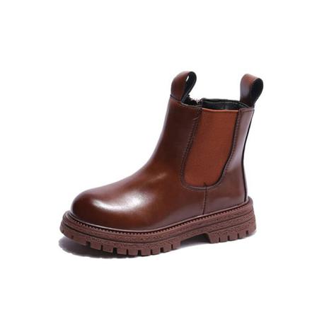 Flickor Pojkar Rund Toe Bootie Elastisk Sido Zippper Chelsea Boot
