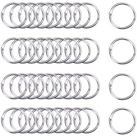 100 stk. Binder Ringe 1,3 tommer/35 mm Sølv Metal Bogringe Løse