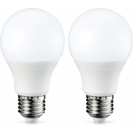 LED E27 skrulampe, 9 watt (tilsvarende 60 watt), varmhvitt lys, dimbar - 2-pakning [Energiklasse F]