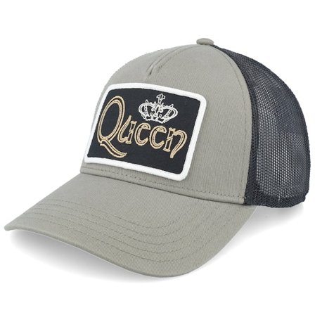American Needle - Grønn trucker Caps - Queen Valin Black/Olive Trucker @ Hatstore