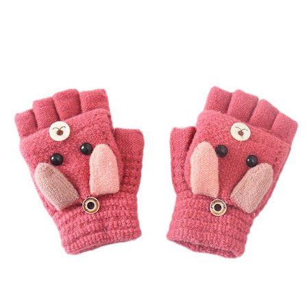 Votter Votter Jenter Gutter 8-13 År Vinter Kaninmønster Strikket