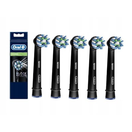 Tandborsthuvuden - Oral B - Cross Action EB50BK - Svarta kompatibla med oscillerande roterande.