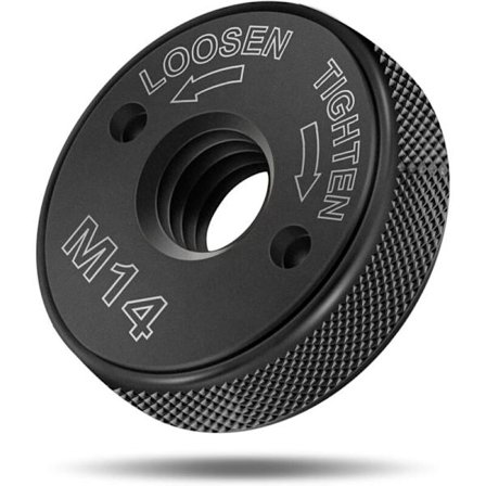 ESDS Click M14 hurtigutløsermutter, for alle AEG, Black & Decker, Dewalt og Flex vinkelslipere (1 spennmutter), svart