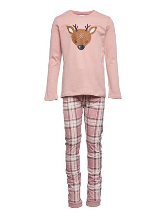 Pajama Rain Deer Check Pink Lindex