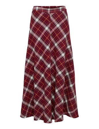 Onlwren Check Long Skirt Wvn Burgundy ONLY