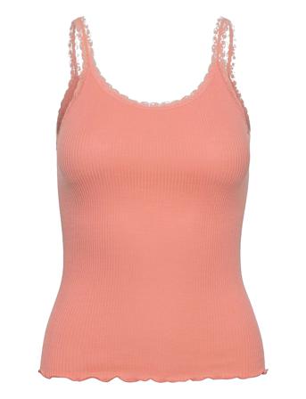 Cotton Top Regular W/ Lace Top Ærmeløs Top Lyserød Barbara Kristoffersen By Rosemunde