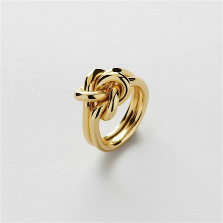 Double Knot Ring (S) - 18K VERGOLDETES STERLINGSILBER