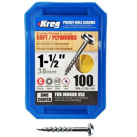 Kreg SML-C150-100 Skrue 38 mm 100-pakning, Innfesting