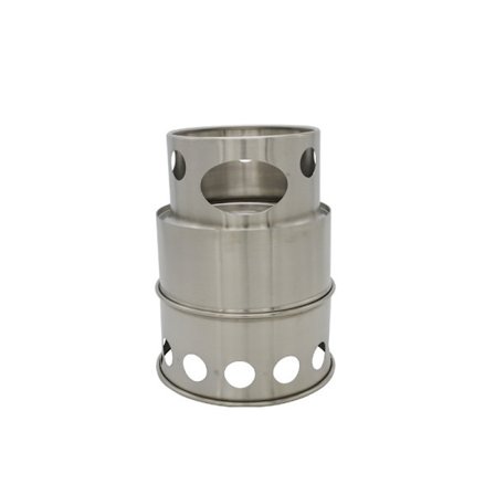 1 stk Bærbar Vedovn i Rustfritt Stål for Utendørs Piknik og Camping