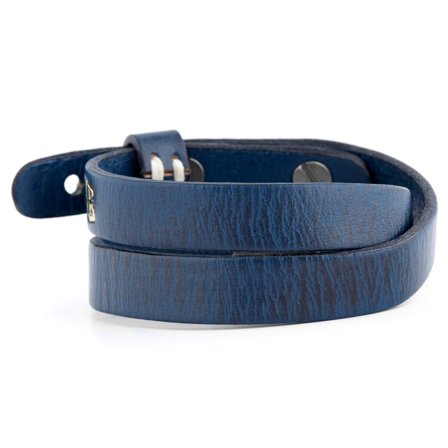 Braccialetto in pelle blu Jackson per uomini - Bracciali in pelle