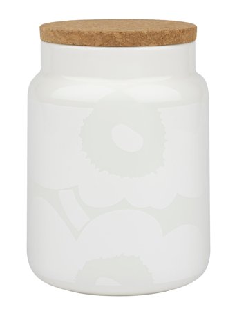 Unikko Jar 1,2L White Marimekko Home