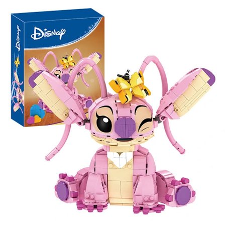 Disney Stitch Byggeklosser - Bygg og lek med dine egne Lilo og Stitch-figurer | LEGO-stil, egnet for gutter og jenter. Angel-784 brikker.