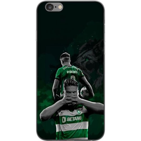 Yhteensopiva Puhelinkuori Apple iPhone 6 Plus Neonmotiivi, jossa teksti "Gaming is in my DNA" sinisenä ja punaisena tiiliseinällä, jossa loistava DNA-