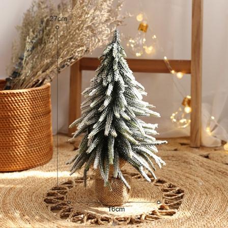 Julgran Hem Juldekoration Snö Mini Jul Små skrivbordsdekorationer Ins Imitativa trädkrypteringsdekorationer Type A 27cm