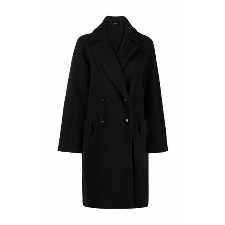 Emporio Armani Double-Breasted Coats Blå, Dame Uldfrakker, Størrelse: 2XS