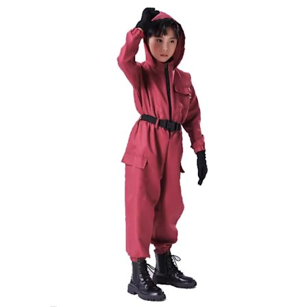 Xbi- Squid Game 2 Barnkläder med Mask Clothes+mask