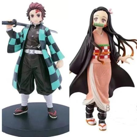 2pc Demon Slayer Pvc Action Figures Tanjirou Nezuko Anime