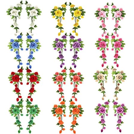 24 stk. - Broderi Patch Rose Blomster Stryge-på Patches Applikationer