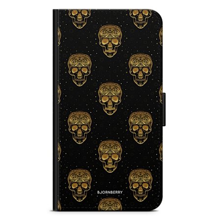 Bjornberry Plånboksfodral iPhone 7 - Gold Skulls
