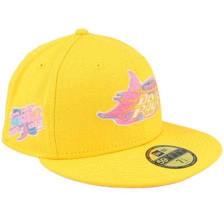 New Era - MLB Gul fitted Keps - Tampa Bay Rays Vitality 59FIFTY Yellow/Pink Fitted @ Hatstore