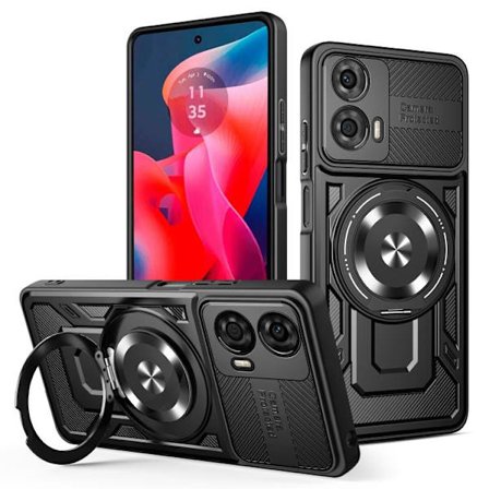 Motorola Moto G24 / G04 Skal med Armor Rotating Holder och MagSafe