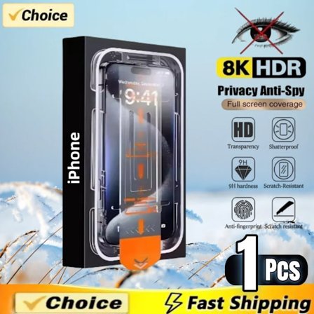 6-1 st Dammfri Installation Sekretess Skärmskydd kompatibel iPhone 16 14 11 12 13 15 Pro Max 14 15 16 Plus X XR XS Anti-Spion Glas