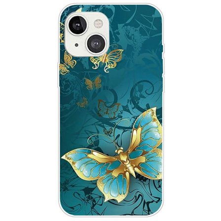 Butterfly läder iPhone 14 Plus fodral - Grön
