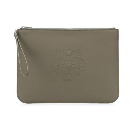 Kenzo, Tiger Large Clutch Bag Zielony, Kobieta, Rozmiar: ONE Size