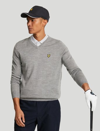 Lyle & Scott Sport Golf V Neck Pullover - Grey - XXL