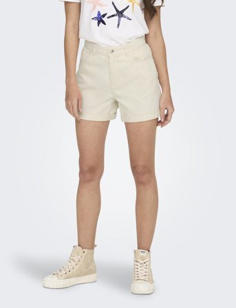 ONLY Onlvega Hw Mom Dnm Shorts Noos - White - XS