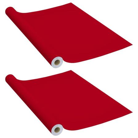 Vidaxl Dekorplast 2 St Röd 500x90 Cm Pvc Röd