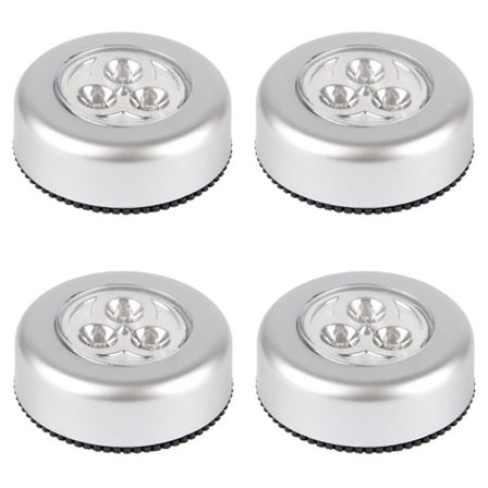 4 stk. berøringslys LED-batterilys innendørs påklistret trykklys for skap skap disker eller vaskerom trådløst berøringslys