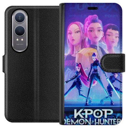 Kompatibelt Lommeboketui til OnePlus Nord CE4 Lite K-Pop Demon Hunters handling med futuristiske heltinner, neonlys og animeenergi som skaper en drama