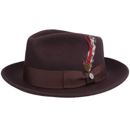 Jaxon & James - Brown fedora Kapelusz - Crushable C-Crown Brown Fedora @ Hatstore