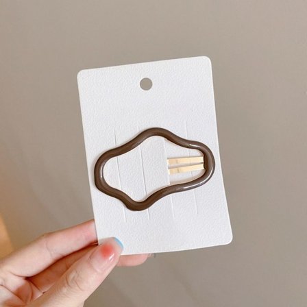 3/5 ST Molnformade ihåliga sidohårklämmor 3 ST BRUN 3 ST