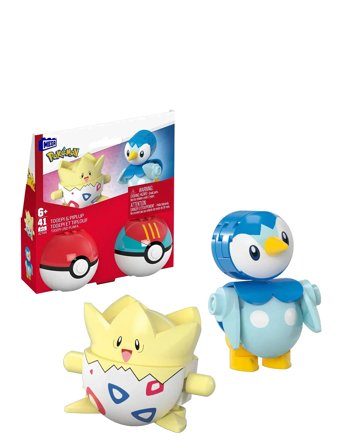 Pokémon Poké Ball 2-Pack Building Toy Kits With 2 Action Figures For Kids Patterned Mega