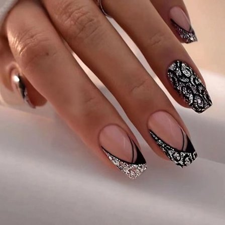 24st Fake Nails Short French Ballerina