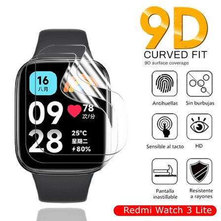 Hydrogel Film för Xiaomi Redmi Watch 3 5 Lite 5 Smartwatch Tillbehör Böjd Mjuk Skärmskydd Klocka 4 3 5 Active Inte Glas