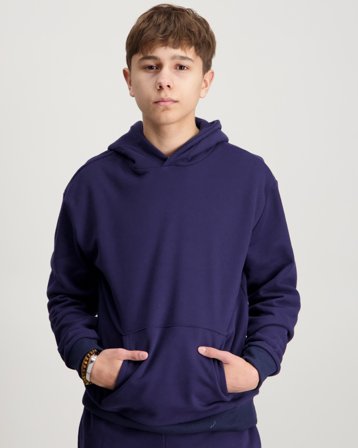 Zeke Essential Logo Tag Hoodie Blå Huvtröjor/Hoodies Kille - Kids Brand Store