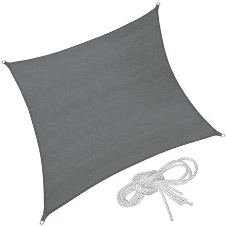 tectake Solsegel i polyeten kvadratiskt, - 300 x 300 cm gray