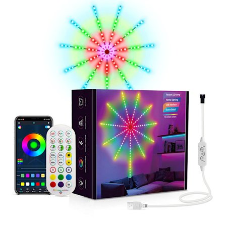 Fyrverkeri Led Strip Ljusslinga USB Ljuslist för TV Sovrum Julbelysning, Musik Sync RGB Färgbyte Dimbar